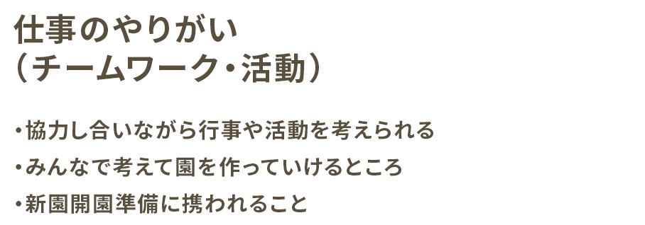 仕事のやりがい（チームワーク・活動）
